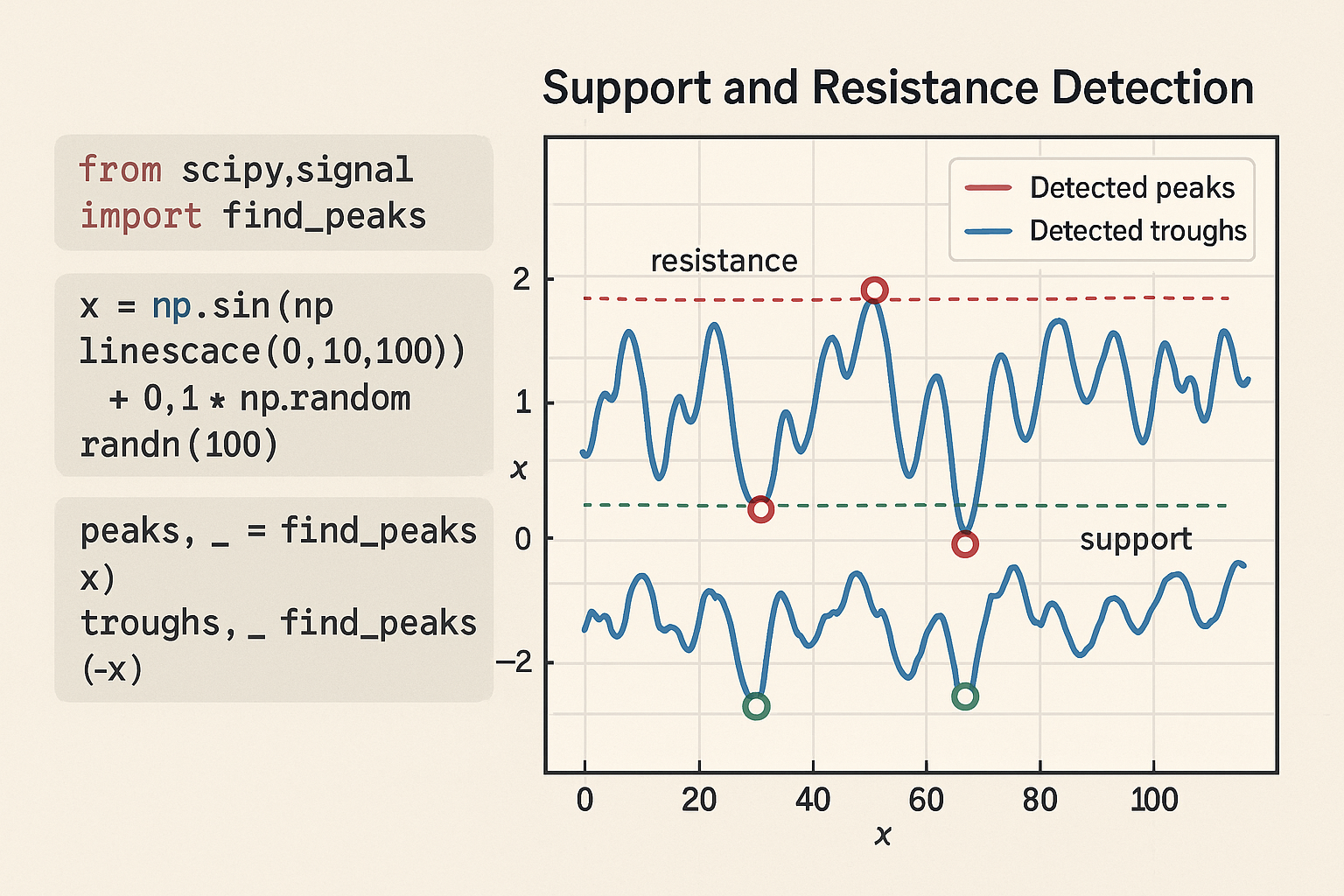 Détection algorithmique des supports et résistances avec Python et SciPy