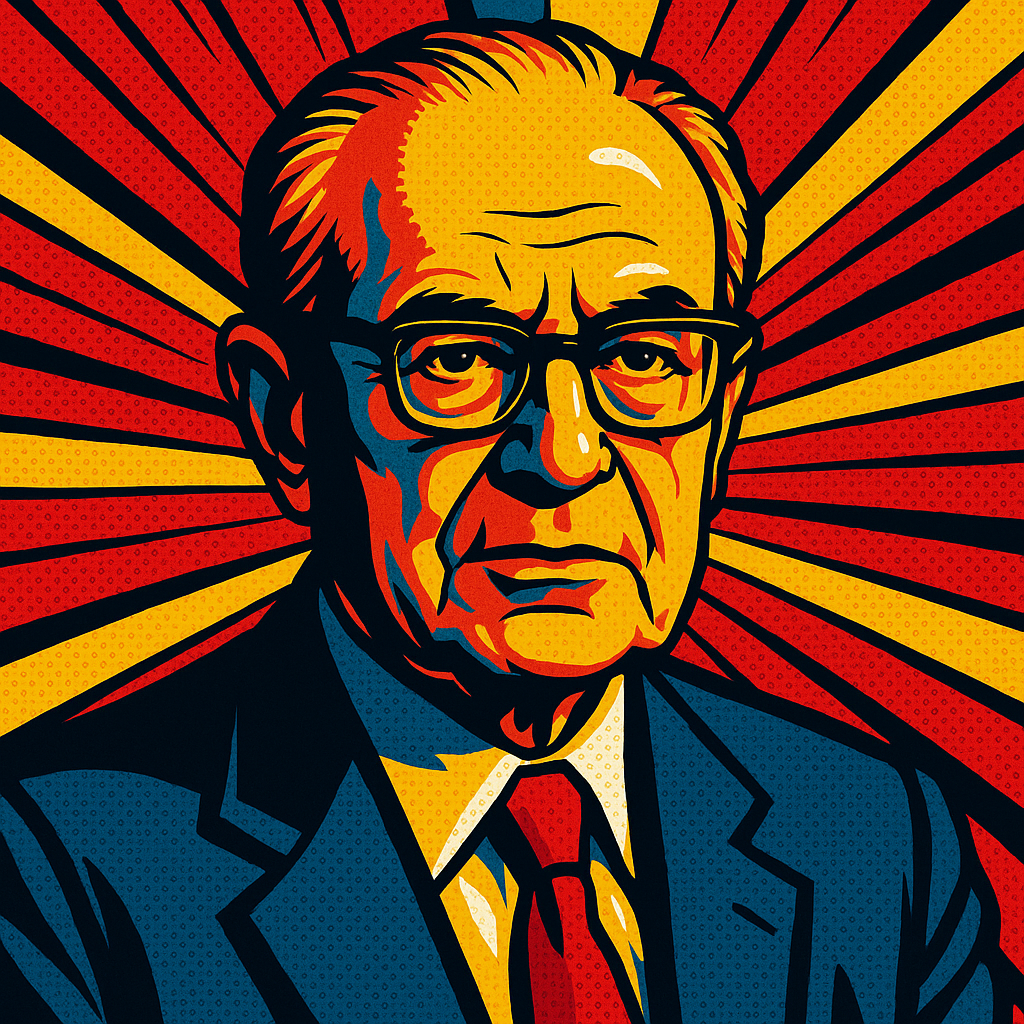 Portrait stylisé de Maurice Lauré, inventeur français de la TVA