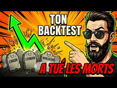 Miniature montrant un homme barbu pointant des pierres tombales portant les noms Enron, Lehman et Worldcom, avec le texte Ton backtest a tué les morts